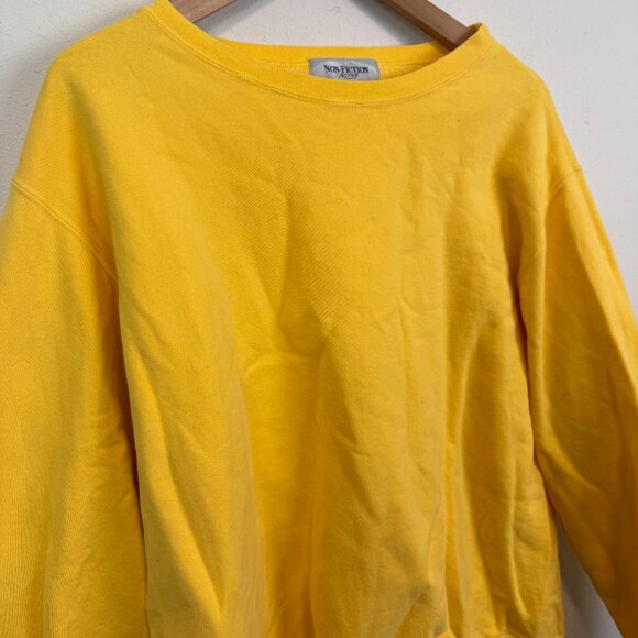 VTG Non Fiction Active Tiger Brand Crew Neck Sweatshirt Mens XL bright yellow - Picture 2 of 5
